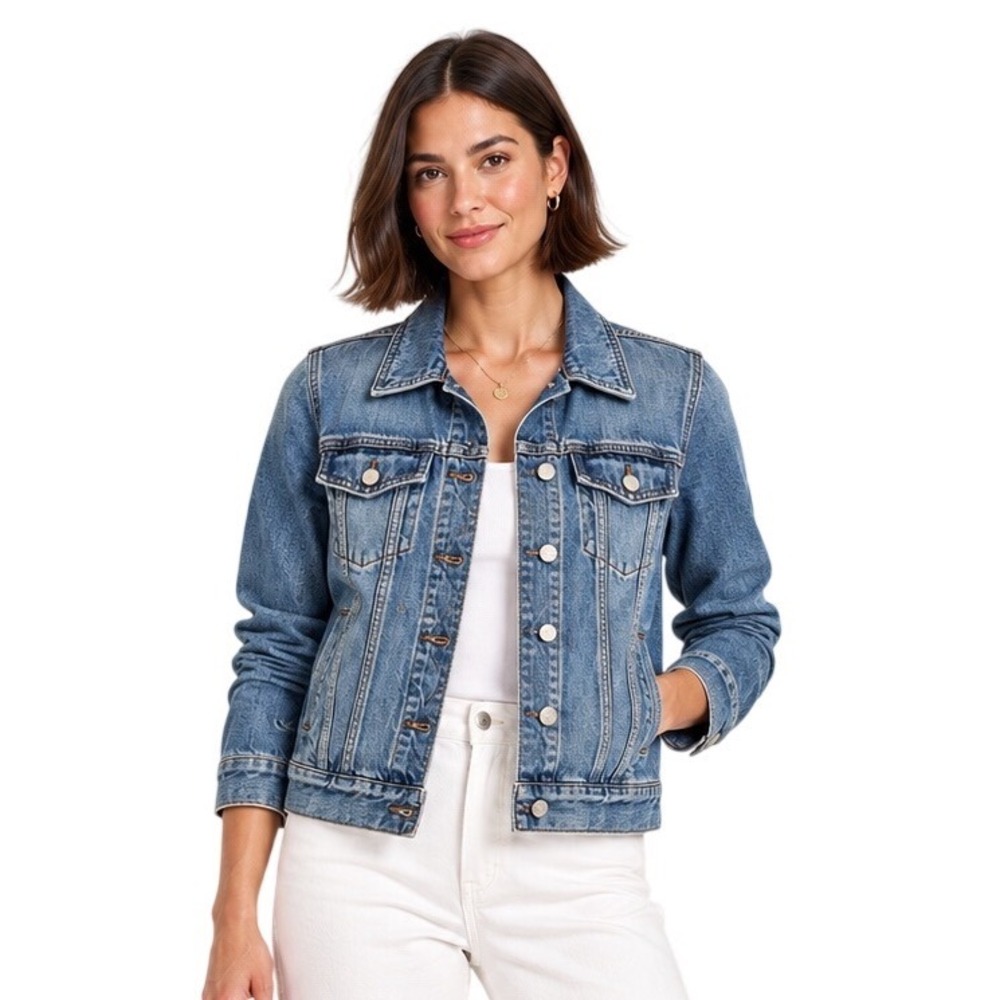Madewell Classic Denim Jean Jacket Women's M Medium Wash Trucker 100% Cotton